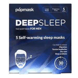 Popmask Deep Sleep Self-Warming Sleep Eye Masks for Men 5count